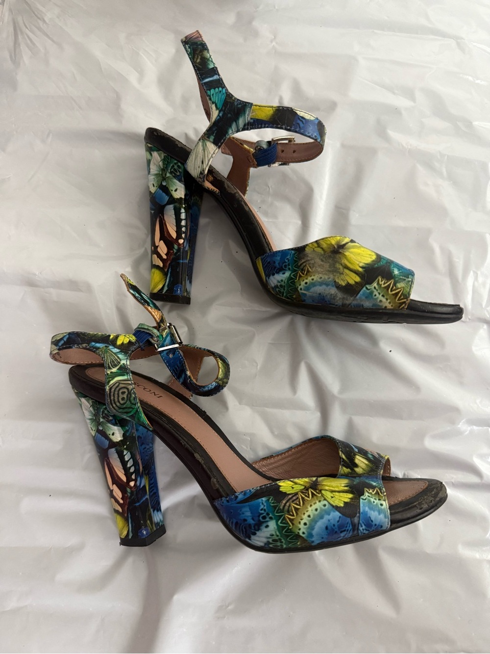Basconi Floral Multicolor Block Heel Sandals - Women